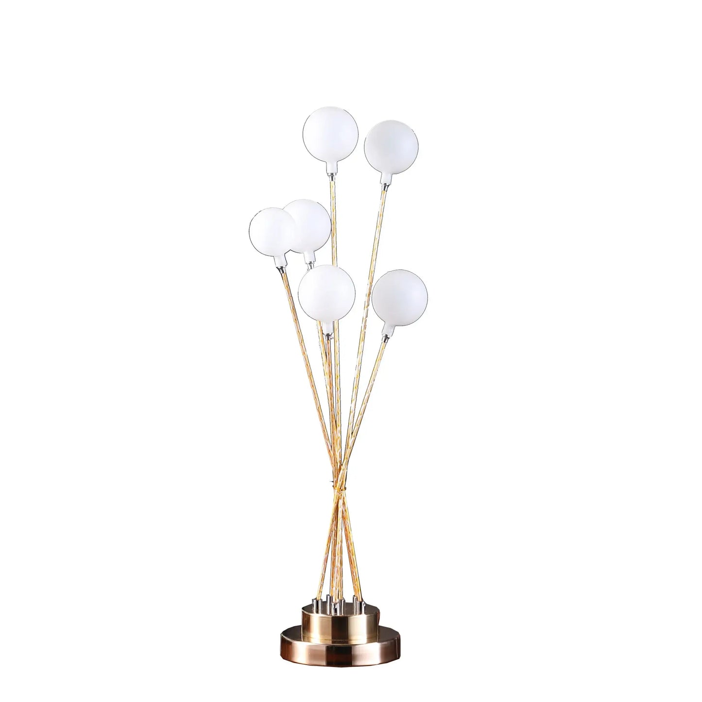 28" Yellow Gold Six Light Globe Desk or Table Lamp - Homeroots - Flyclothing LLC