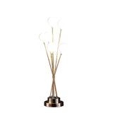 28" Yellow Gold Six Light Globe Desk or Table Lamp - Homeroots