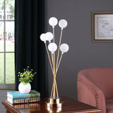 28" Yellow Gold Six Light Globe Desk or Table Lamp - Homeroots - Flyclothing LLC
