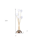 28" Yellow Gold Six Light Globe Desk or Table Lamp - Homeroots - Flyclothing LLC