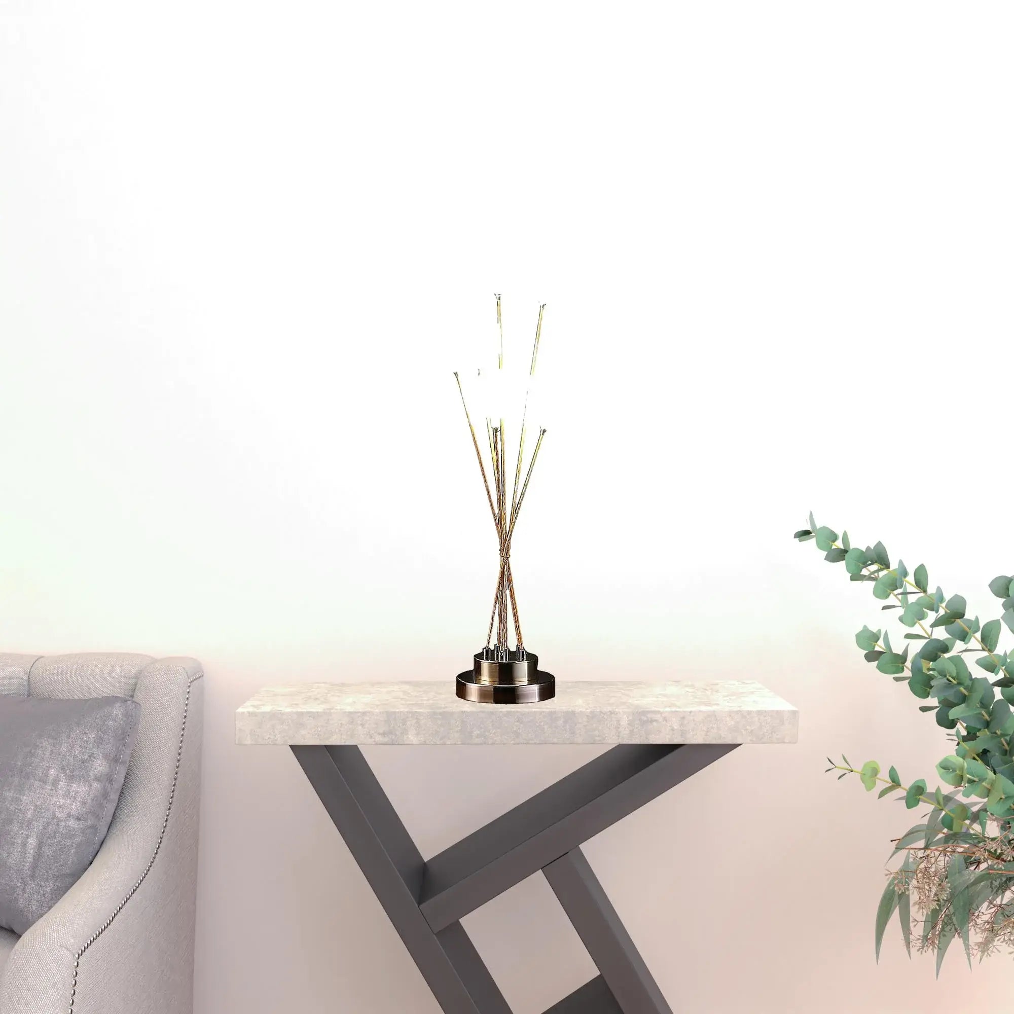 28" Yellow Gold Six Light Globe Desk or Table Lamp - Homeroots - Flyclothing LLC