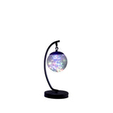 14" Matte Black Metal Arched Hanging Orb USB Table Lamp - Homeroots - Flyclothing LLC