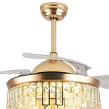 Luxurious Gold Crystal Chandelier Ceiling Fan - Homeroots - Flyclothing LLC