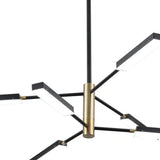 Asymmetric Black and Gold Six Light Ceiling Light - Homeroots