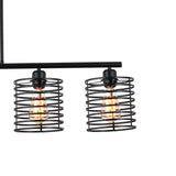 Industrial Black Cage Five Light Metal Pendant Chandelier - Homeroots