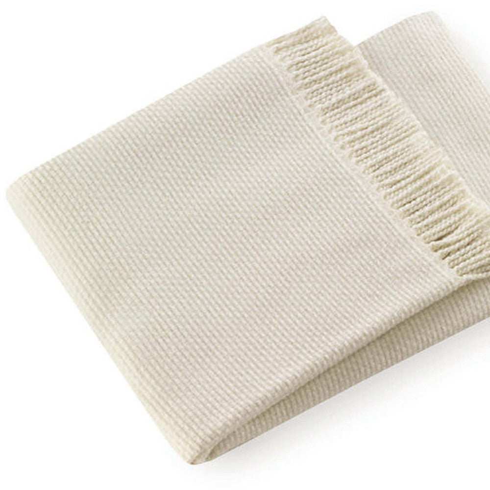 Soft Creamy White Links Pattern Throw Blanket - Homeroots - Flyclothing LLC