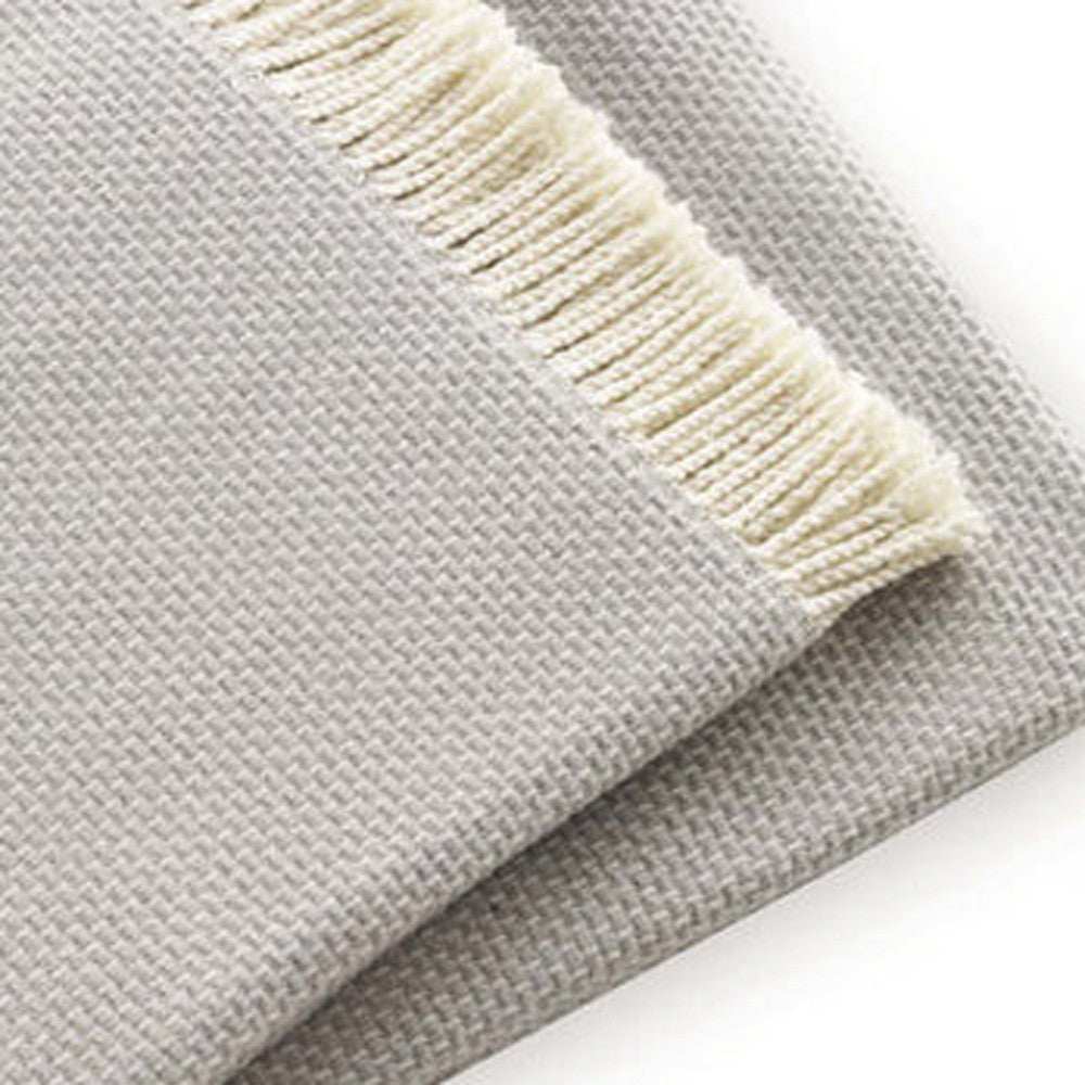 Soft Light Gray Links Pattern Throw Blanket - Homeroots - Flyclothing LLC