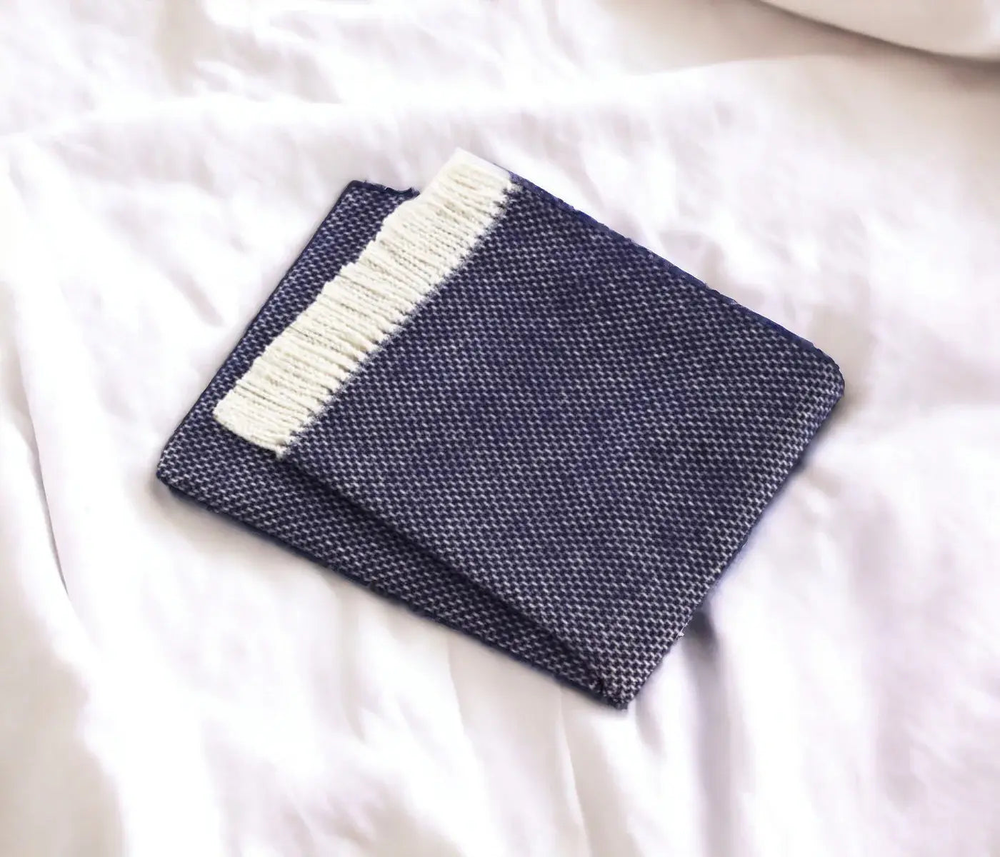 Soft Navy Blue Links Pattern Throw Blanket - Homeroots - Flyclothing LLC