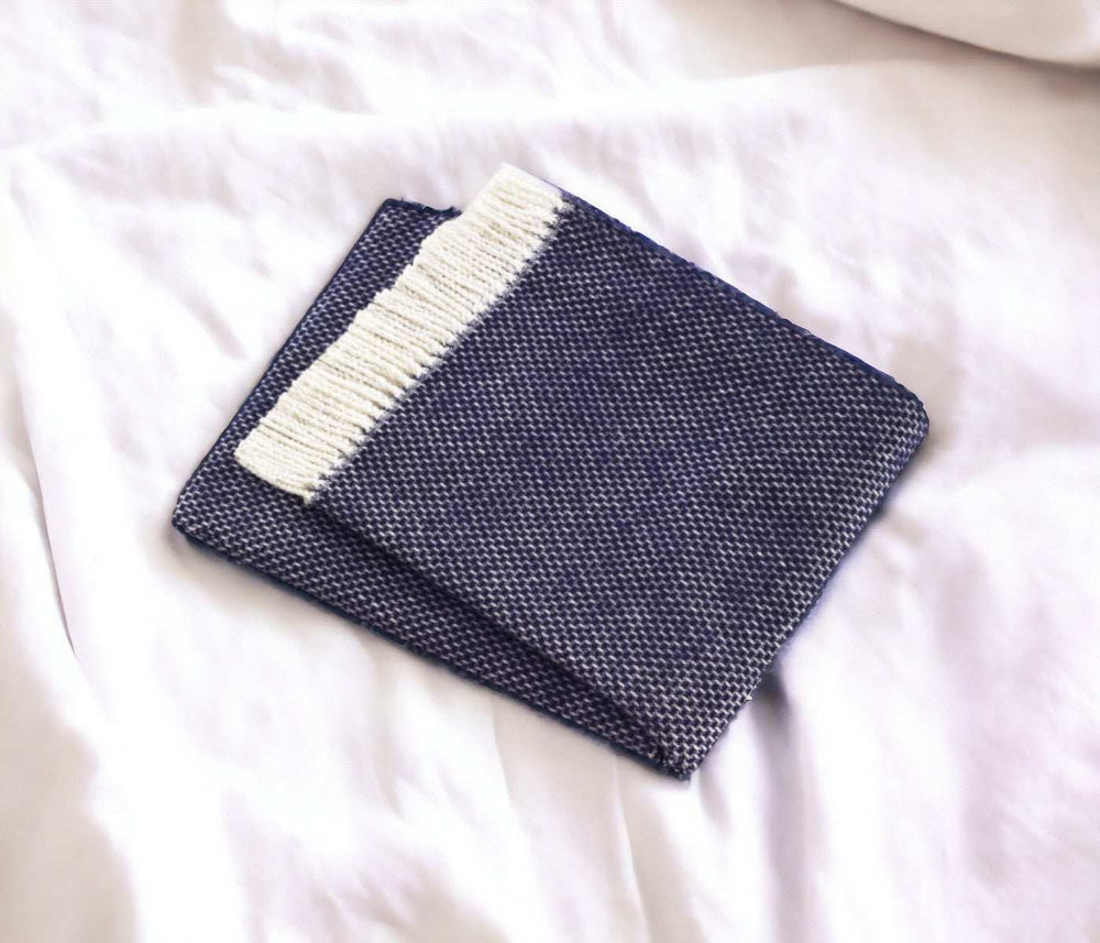 Soft Navy Blue Links Pattern Throw Blanket - Homeroots - Flyclothing LLC