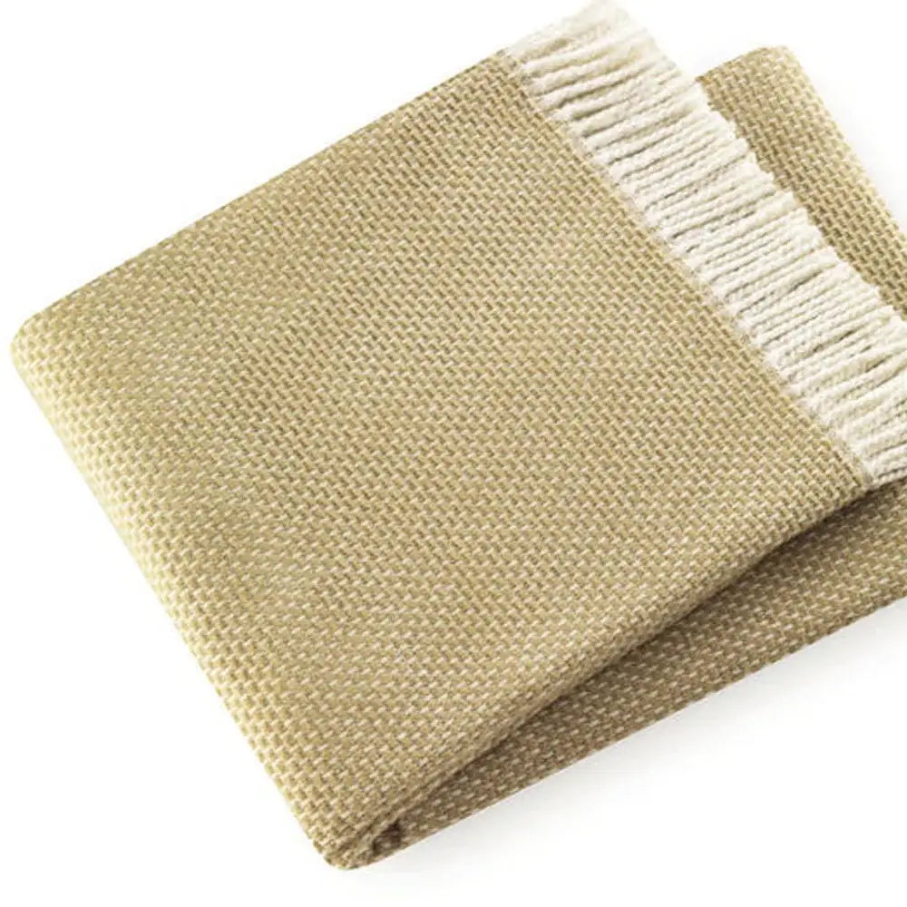 Soft Yellow Stone Links Pattern Throw Blanket - Homeroots - Flyclothing LLC