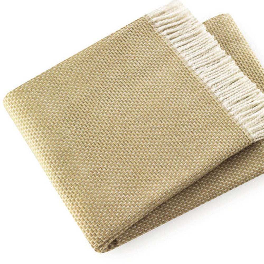 Soft Yellow Stone Links Pattern Throw Blanket - Homeroots - Flyclothing LLC