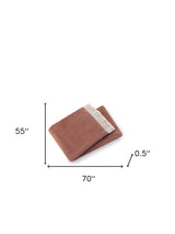 70" X 55" Terra Cotta Woven Cotton Plush Throw Blanket - Homeroots - Flyclothing LLC