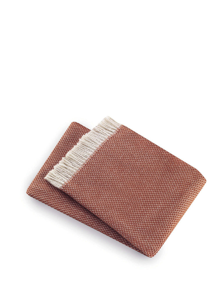 70" X 55" Terra Cotta Woven Cotton Plush Throw Blanket - Homeroots - Flyclothing LLC