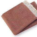 70" X 55" Terra Cotta Woven Cotton Plush Throw Blanket - Homeroots - Flyclothing LLC