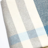 Plush Multi Blue Plaid Throw Blanket with Tassels - Homeroots