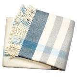 Plush Multi Blue Plaid Throw Blanket with Tassels - Homeroots - Flyclothing LLC