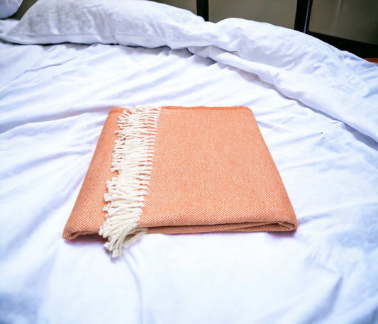 Coral Mini Dot Fringed Throw Blanket - Homeroots - Flyclothing LLC
