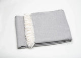 Light Gray Mini Dot Fringed Throw Blanket - Homeroots - Flyclothing LLC