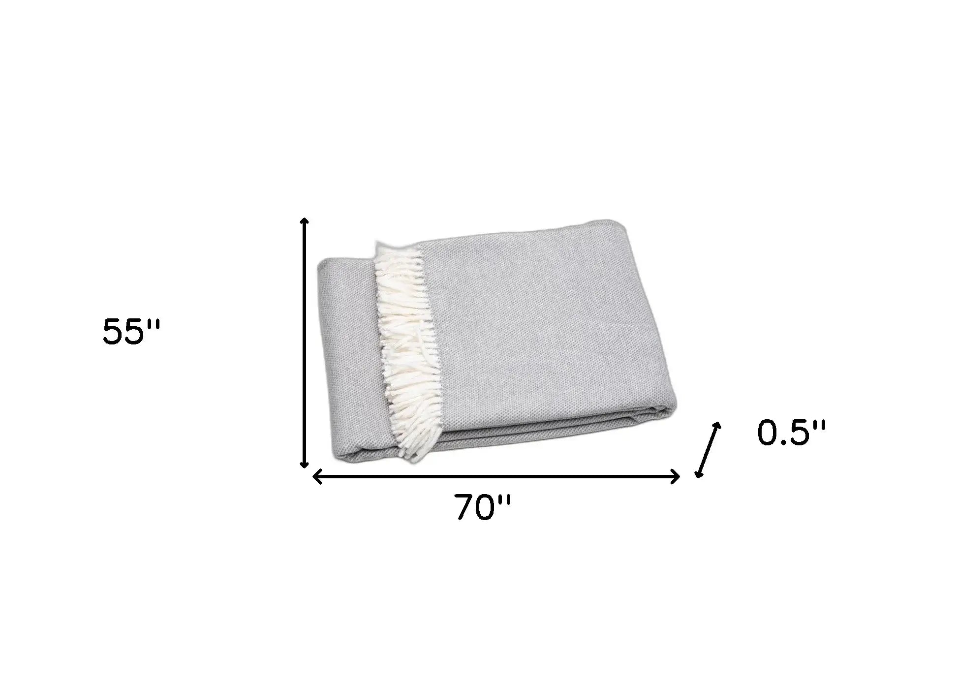 Light Gray Mini Dot Fringed Throw Blanket - Homeroots - Flyclothing LLC