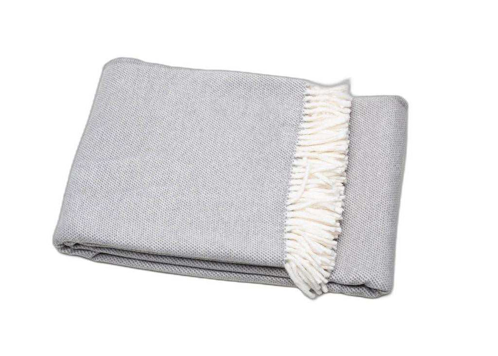 Light Gray Mini Dot Fringed Throw Blanket - Homeroots - Flyclothing LLC