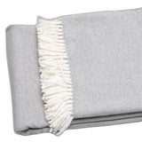 Light Gray Mini Dot Fringed Throw Blanket - Homeroots