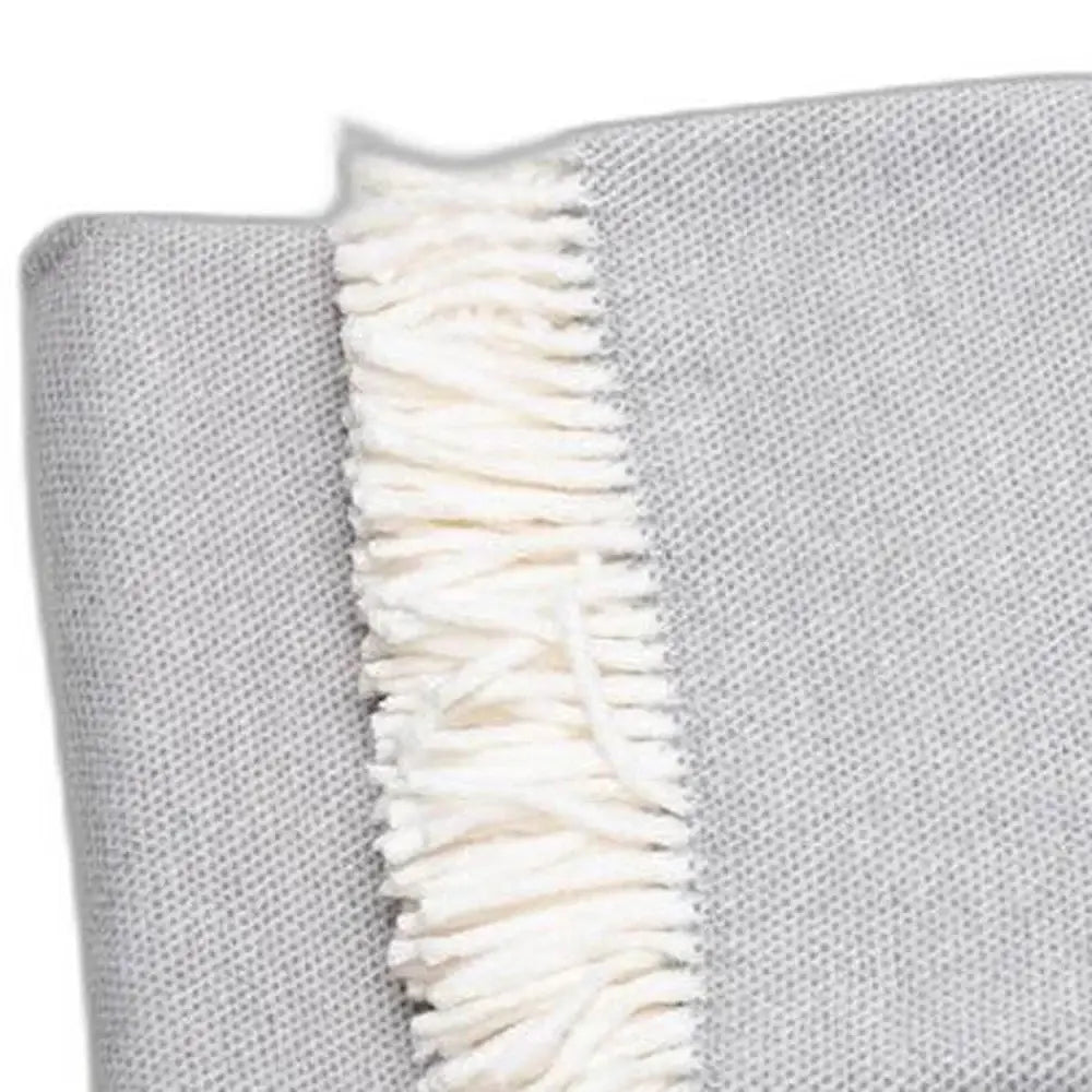 Light Gray Mini Dot Fringed Throw Blanket - Homeroots - Flyclothing LLC