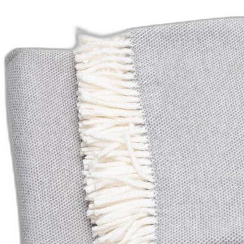 Light Gray Mini Dot Fringed Throw Blanket - Homeroots - Flyclothing LLC