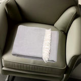 Light Gray Mini Dot Fringed Throw Blanket - Homeroots - Flyclothing LLC