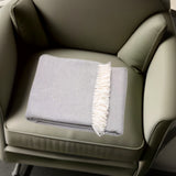 Light Gray Mini Dot Fringed Throw Blanket - Homeroots