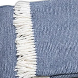 Navy Blue Mini Dot Fringed Throw Blanket - Homeroots - Flyclothing LLC