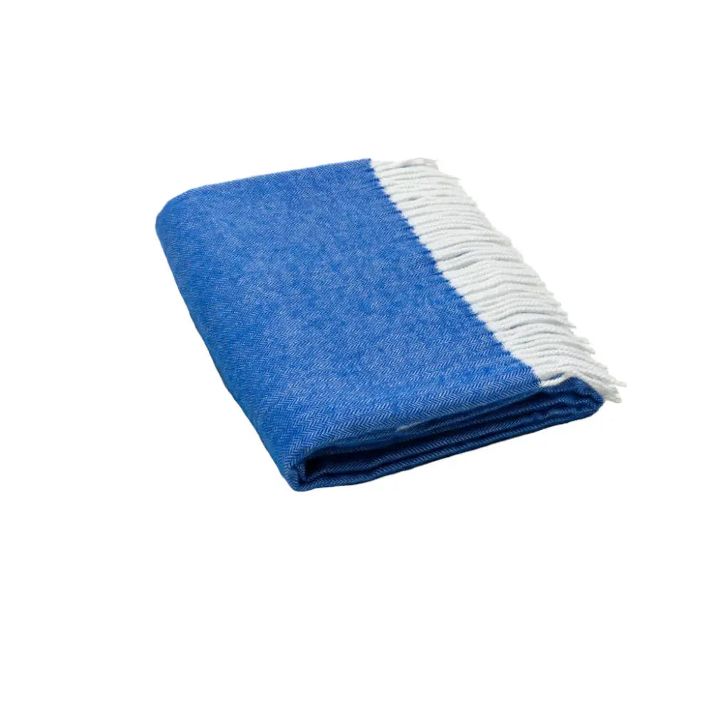 Royal Blue Soft Acrylic Herringbone Throw Blanket - Homeroots - Flyclothing LLC
