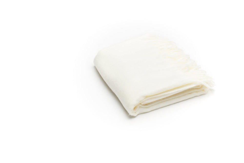Creamy Milk Soft Acrylic Herringbone Throw Blanket - Homeroots