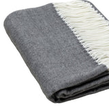 Dark Gray Soft Acrylic Herringbone Throw Blanket - Homeroots