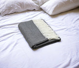 Dark Gray Soft Acrylic Herringbone Throw Blanket - Homeroots