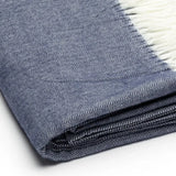 Navy Blue Soft Acrylic Herringbone Throw Blanket - Homeroots - Flyclothing LLC