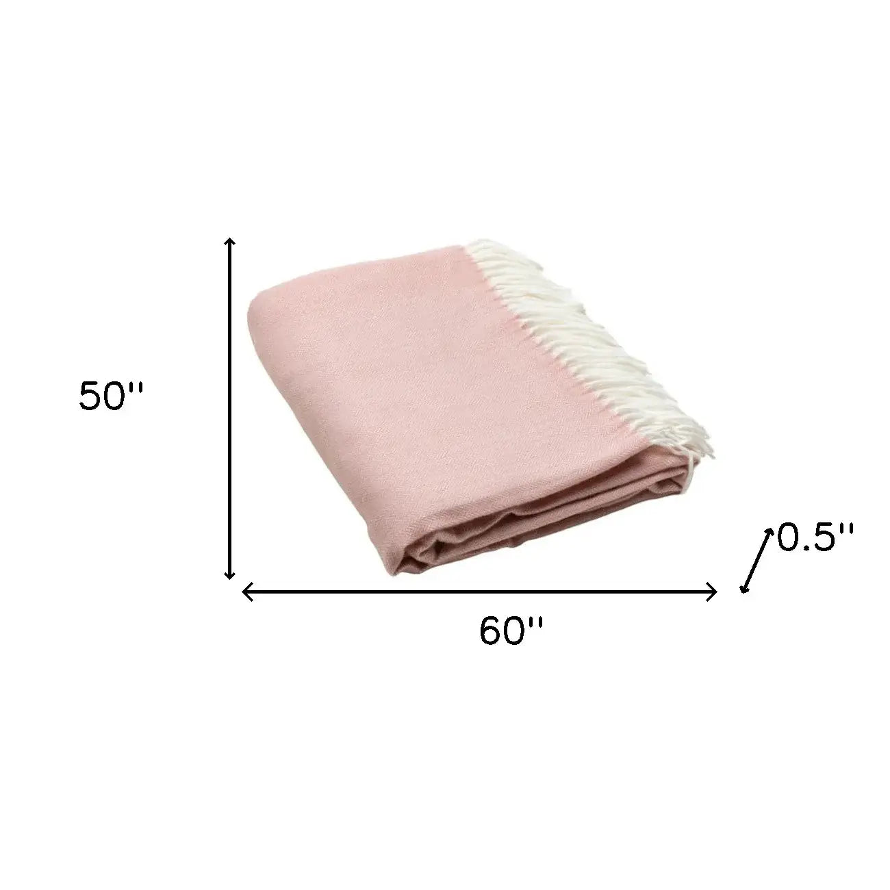 Pastel Pink Soft Acrylic Herringbone Throw Blanket - Homeroots - Flyclothing LLC