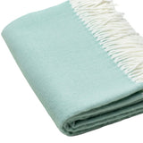 Green Woven Acrylic Herringbone Plush Reversable Throw - Homeroots