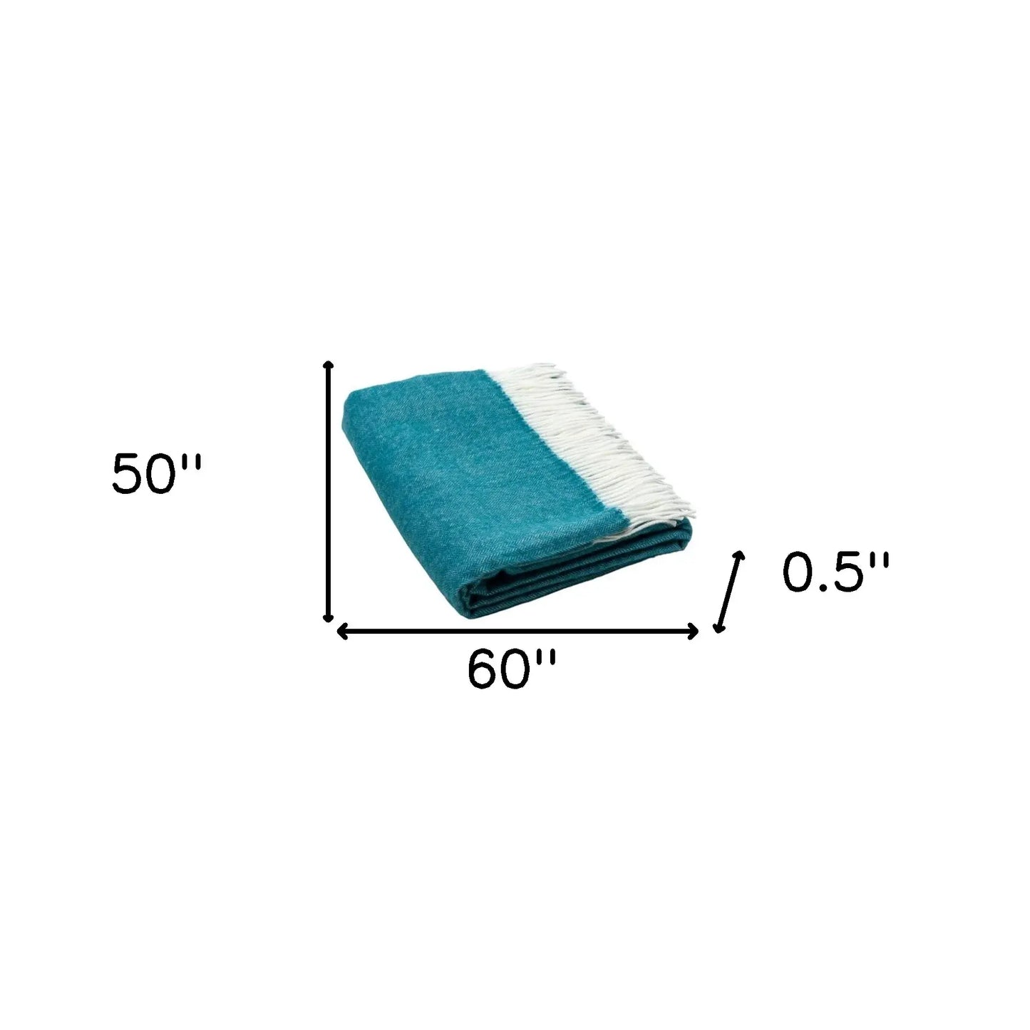 Dark Teal Soft Acrylic Herringbone Throw Blanket - Homeroots - Flyclothing LLC