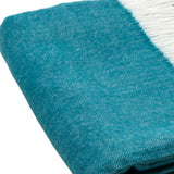 Dark Teal Soft Acrylic Herringbone Throw Blanket - Homeroots