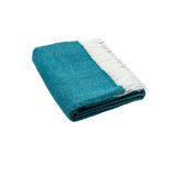 Dark Teal Soft Acrylic Herringbone Throw Blanket - Homeroots