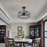 Industrial Caged Ceiling Lamp And Fan - Homeroots