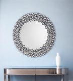 Round Diamond Jeweled Wall Mirror - Homeroots