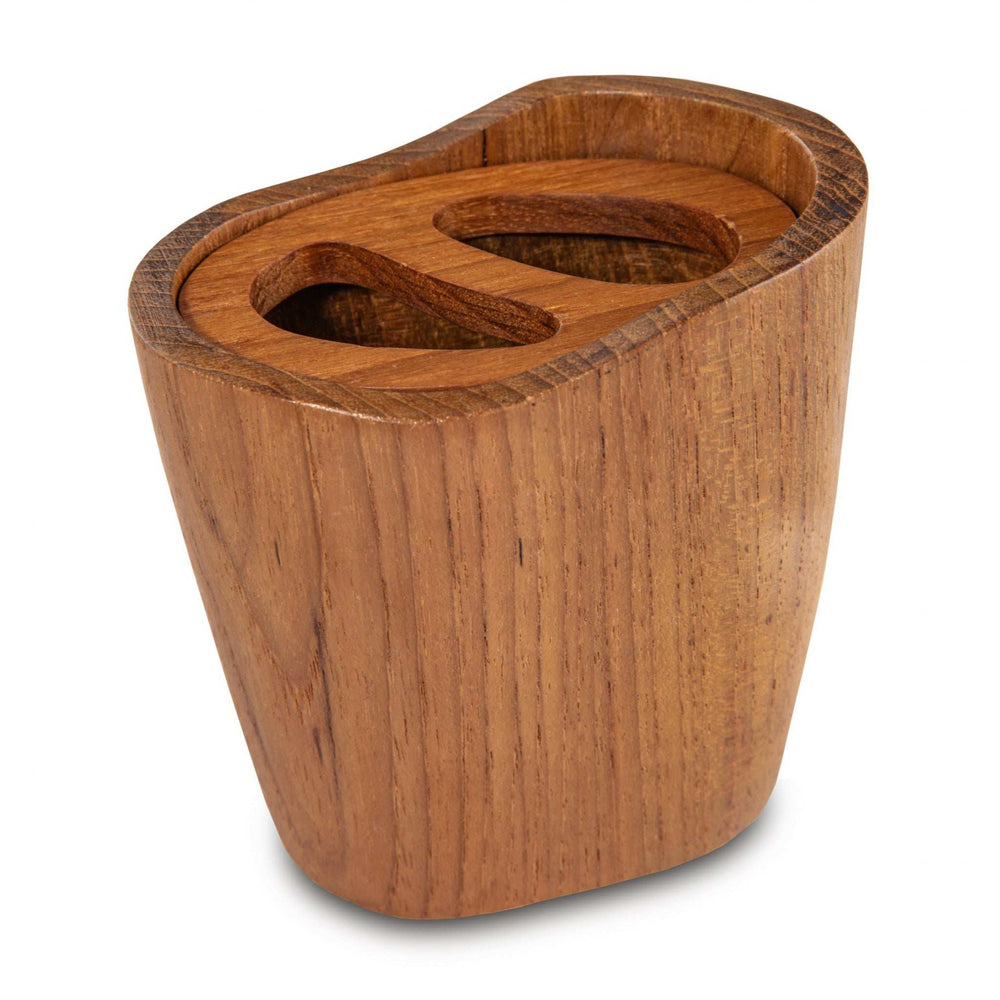 Natural Brown Solid Teak Oval Toothbrush Holder - Homeroots - Flyclothing LLC