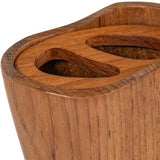 Natural Brown Solid Teak Oval Toothbrush Holder - Homeroots - Flyclothing LLC