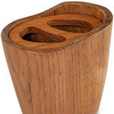 Natural Brown Solid Teak Oval Toothbrush Holder - Homeroots - Flyclothing LLC