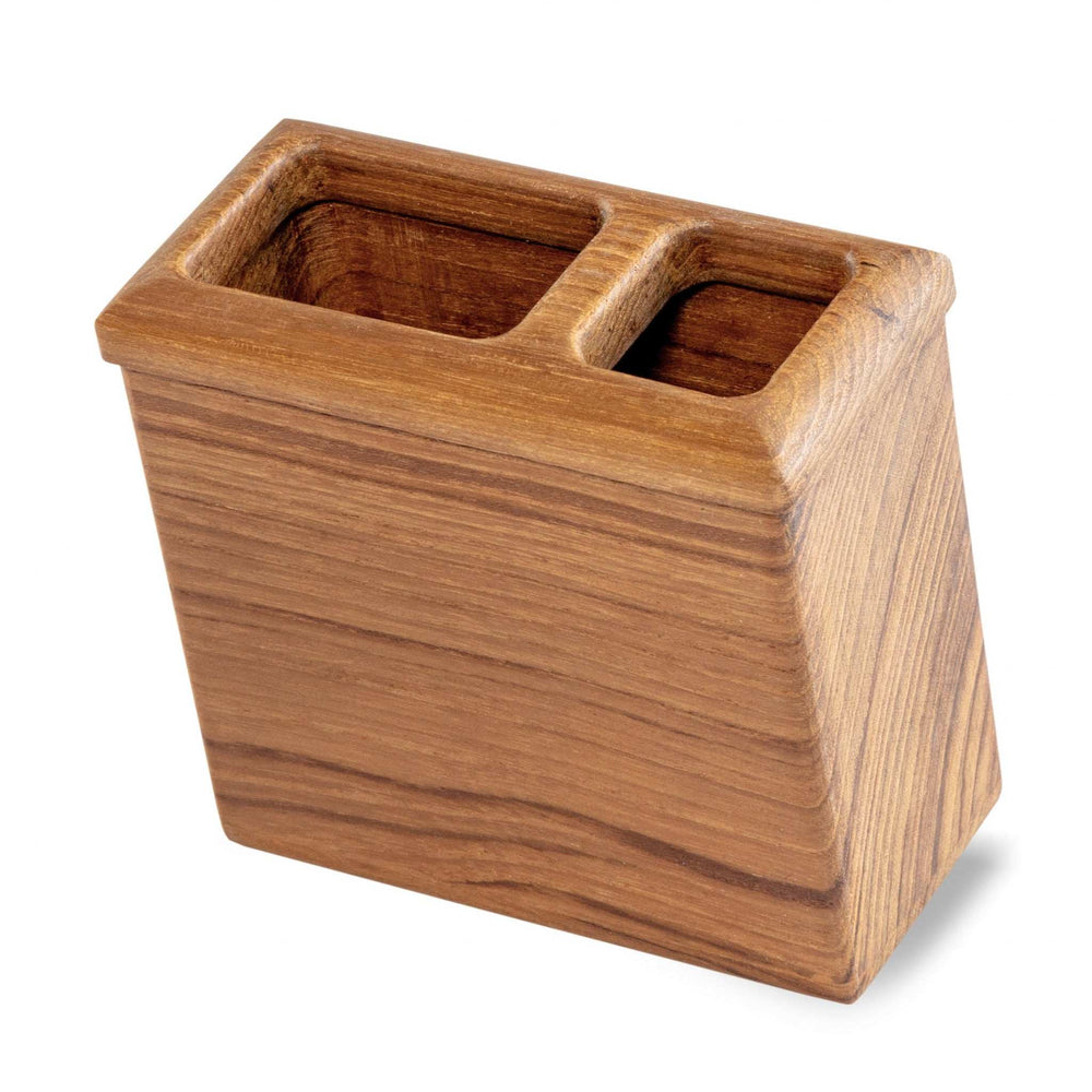 Traditional Solid Teak Rectangular Toothbrush Holder - Homeroots - Flyclothing LLC