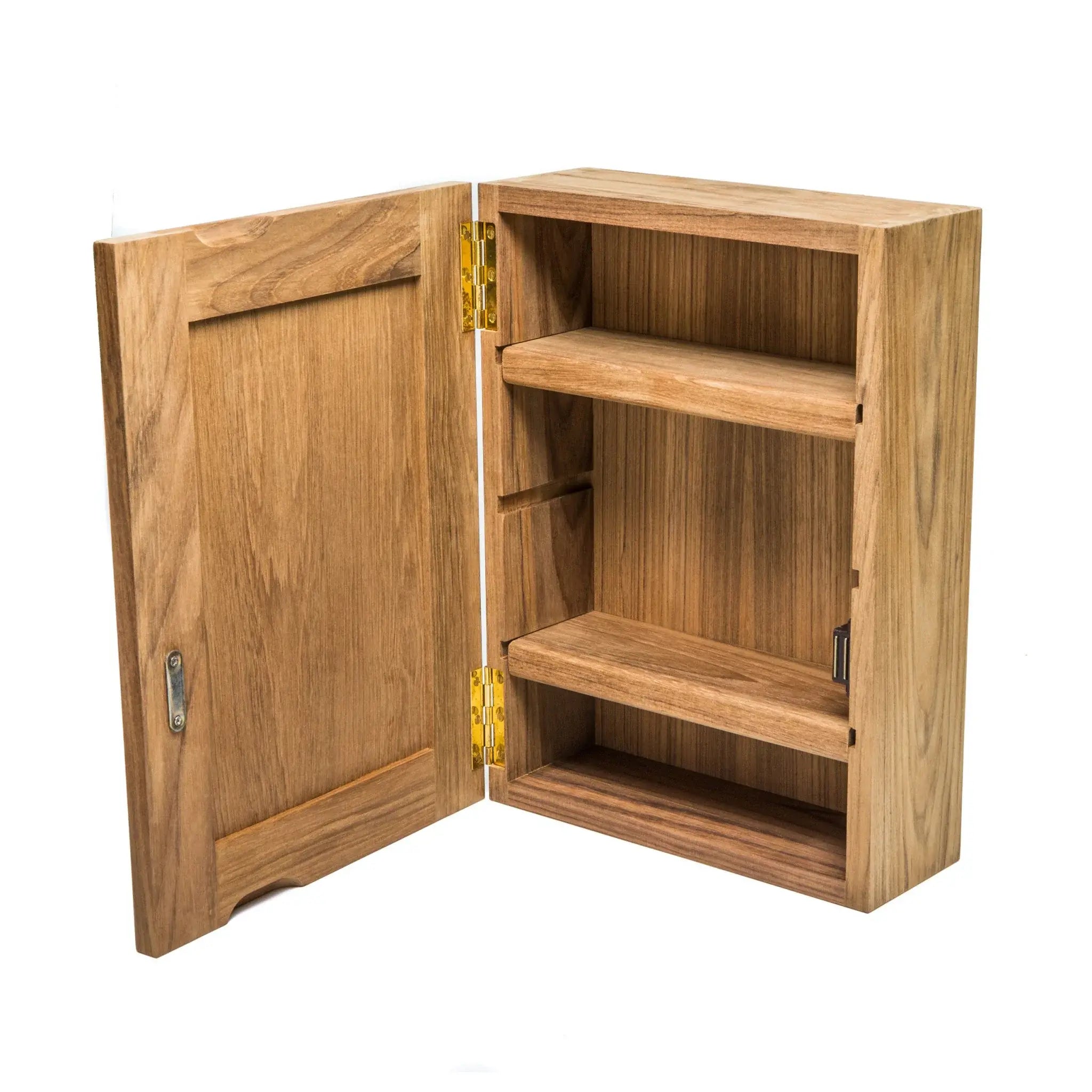 Traditional Solid Teak Hanging Mirrored Medicine Cabinet - Homeroots - Flyclothing LLC