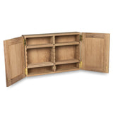 Traditional Solid Teak Double Door Mirrored Medicine Cabinet - Homeroots - Flyclothing LLC