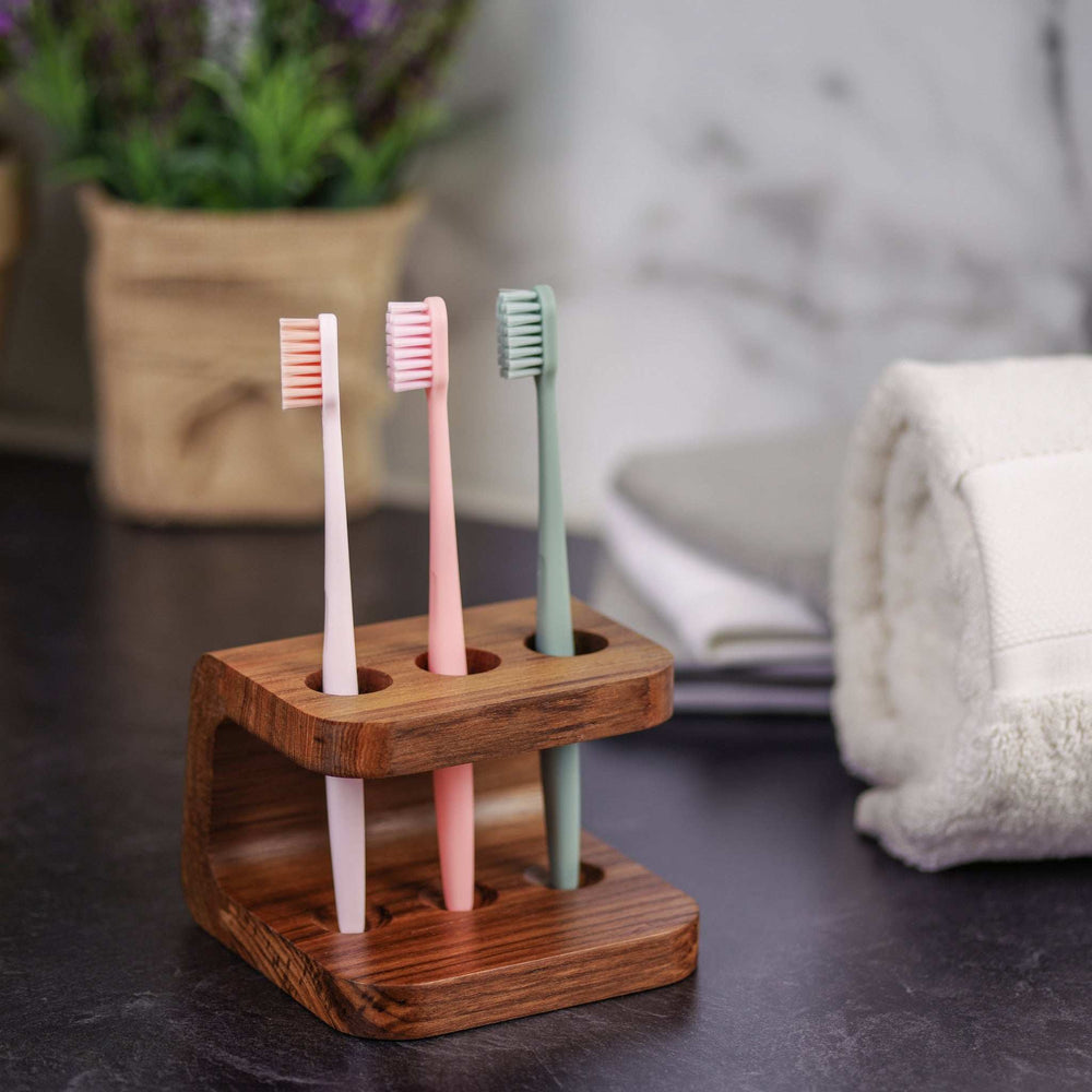 Designer Genuine Teak Toothbrush Holder - Homeroots - Flyclothing LLC