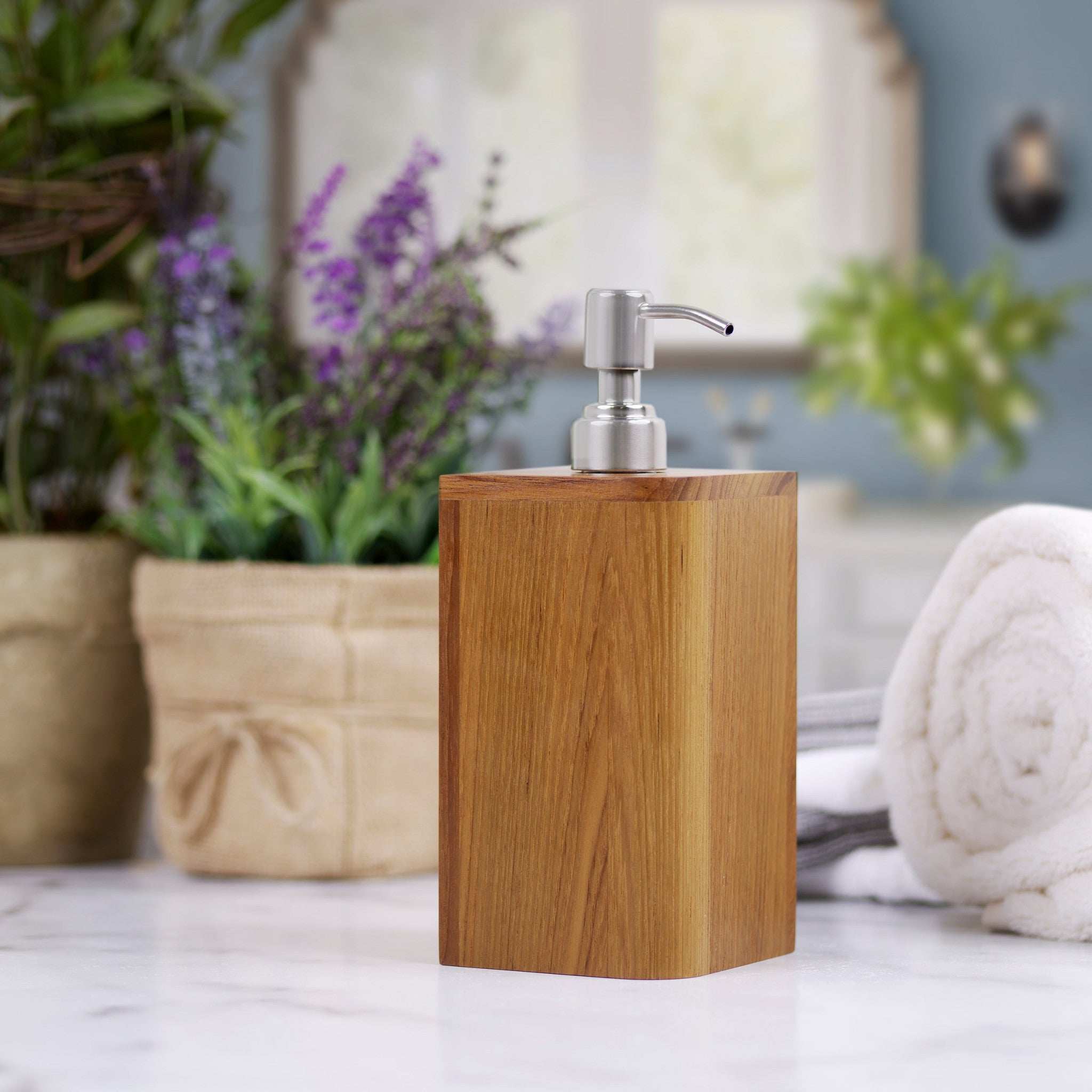 Designer Genuine Teak Soap Dispenser - Homeroots - Flyclothing LLC